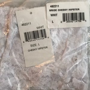 Nordstrom White Lace “Bride” Cheeky Panties